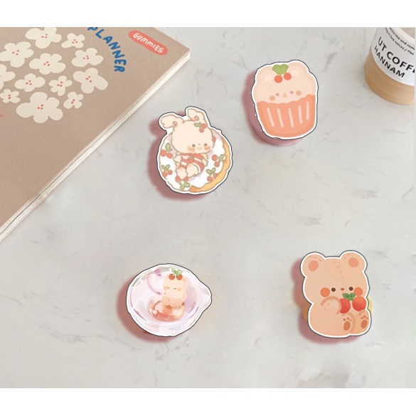 kẹp điện thoại mica jack gấu lotso KMC6 giá đỡ doremon sơn tùng 12 cung hoàng đạo ngựa thần phi hành gia cherie berie