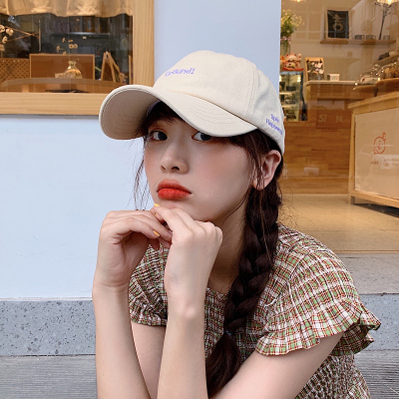 Mũ lưỡi trai vải cotton mỏng mềm thêu chữ phong cách Hàn Quốc cá tính cho nam và nữ