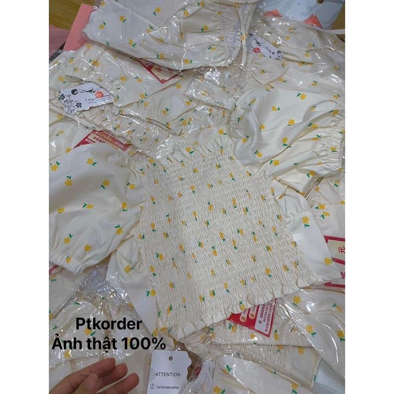 NEW ARRIVALS HÀNG SĂN - ÁO CROTOP HOA NHÍ BO LƯNG KÈM ẢNH THẬT