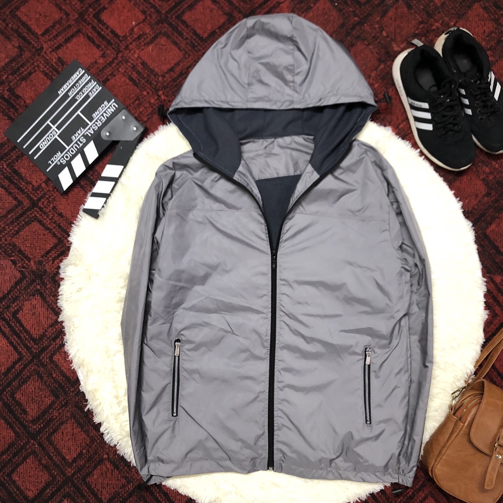 Áo khoác nam, áo gió nam XUONGMAYTHIEUKHOI trơn, chống nước 2 lớp