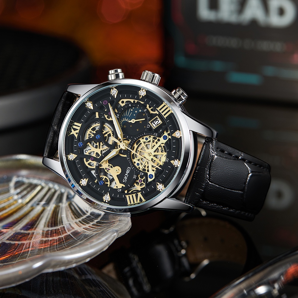 Đồng hồ đeo tay SKMEI 7039 thiết kế chuyển động thạch anh mặt số phát sáng chống thấm nước thời trang cho nam