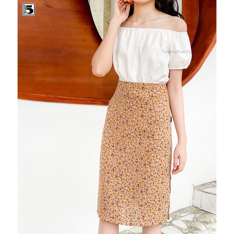 Chân váy nữ dài xẻ tà Twentyfive N310