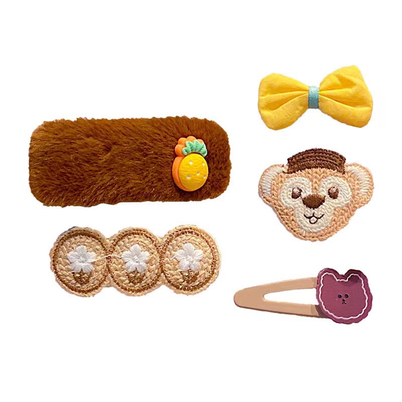 Set 5 Kẹp Tóc Hình Hoạt Hình Dễ Thương Cho Bé Gái