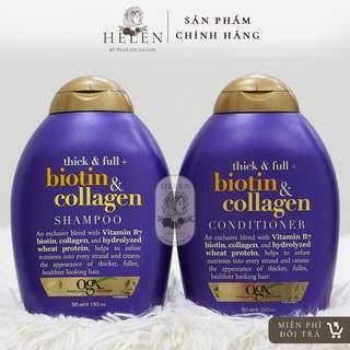 Cặp Dầu Gội Xả Biotin Collagen TÍM OGX 385ML | Giảm Rụng Tóc, Hỗ Trợ Mọc Tóc | Hàng Chính Hãng