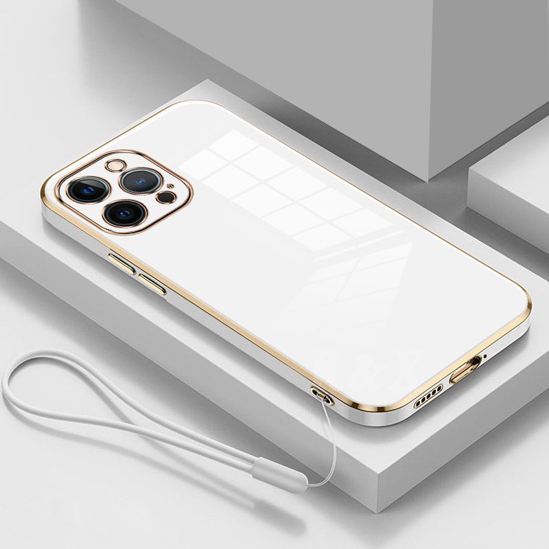 Ốp Điện Thoại Silicon Dẻo Vuông Mạ Màu 6D Thời Trang Cho iPhone 14 Pro Max iPhone 14 iPhone13 iPhone12 iPhone11 R &amp; X