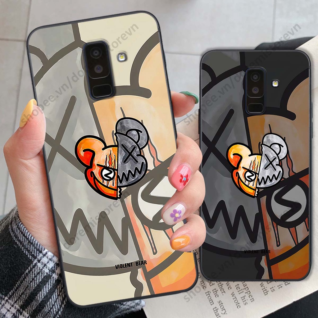 Ốp lưng Samsung J8 hình kaws, kith, bear brick nổi 3D phong cách độc đáo
