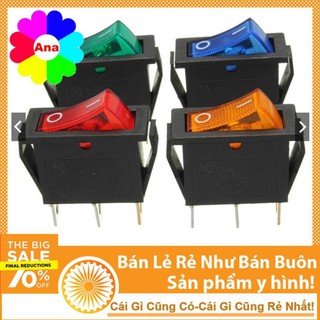 Công tắc bập bênh KCD3 có đèn 15A 3 chân màu đỏ