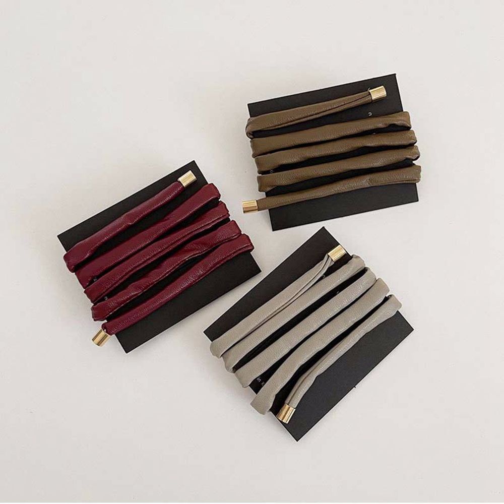 Dây Buộc Tóc Đuôi Ngựa Bằng Da Có Thể Điều Chỉnh Nhiều Màu Phong Cách Hàn Quốc Cổ Điển Thời Trang Cho Nữ