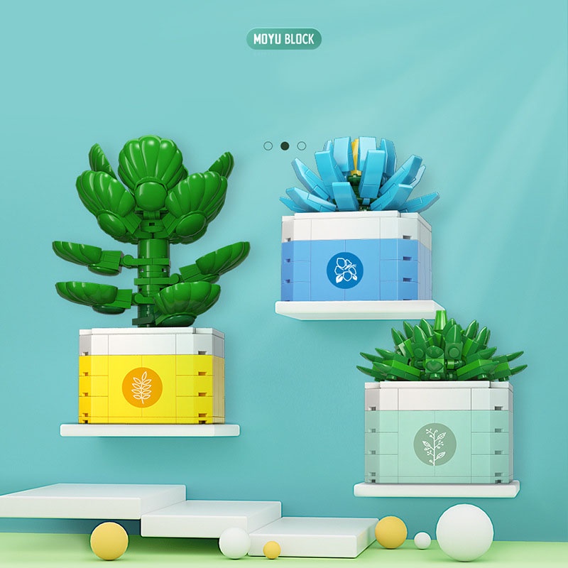 Mô Hình Đồ Chơi Lắp Ráp Cây Xương Rồng MY87036-47 Tương thích với gạch