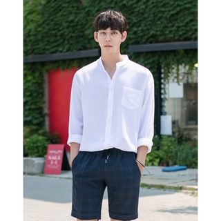 Sơ mi Cổ trụ Style Hàn Quốc Unisex