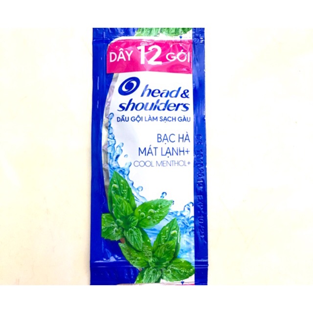 Dầu gội Head & Shoulders Sạch gàu, bạc hà mát rượi 6g x 12 gói