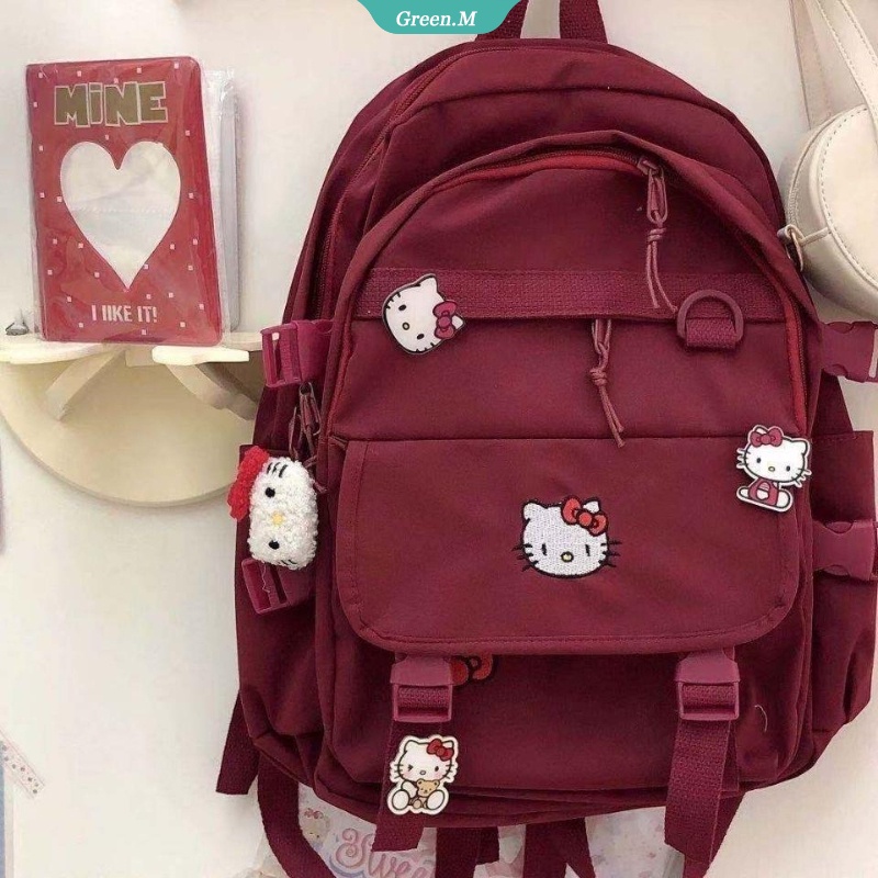 SANRIO Ba Lô Đi Học/Du Lịch In Họa Tiết Hoạt Hình Kuromi/Cún Kuromi Dễ Thương Cho Bé Gái
