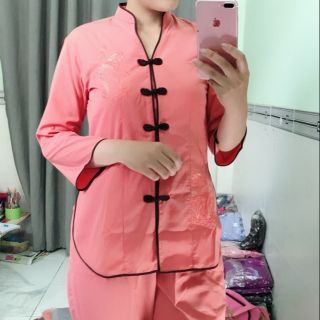 Bộ kate cổ tàu đồ phật tử vải kate loại 1