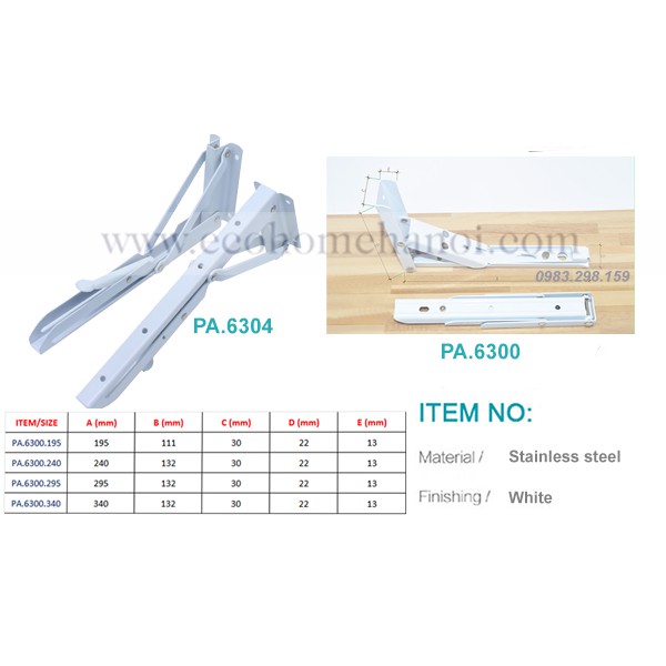 Ke gập bàn treo tường chất liệu inox hàng dày dặn