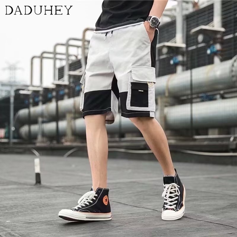 DaDuHey Summer Japanese Color Matching Functional Workwear Shorts Men's plus Size Loose Casual Fashion Brand Sports Shorts