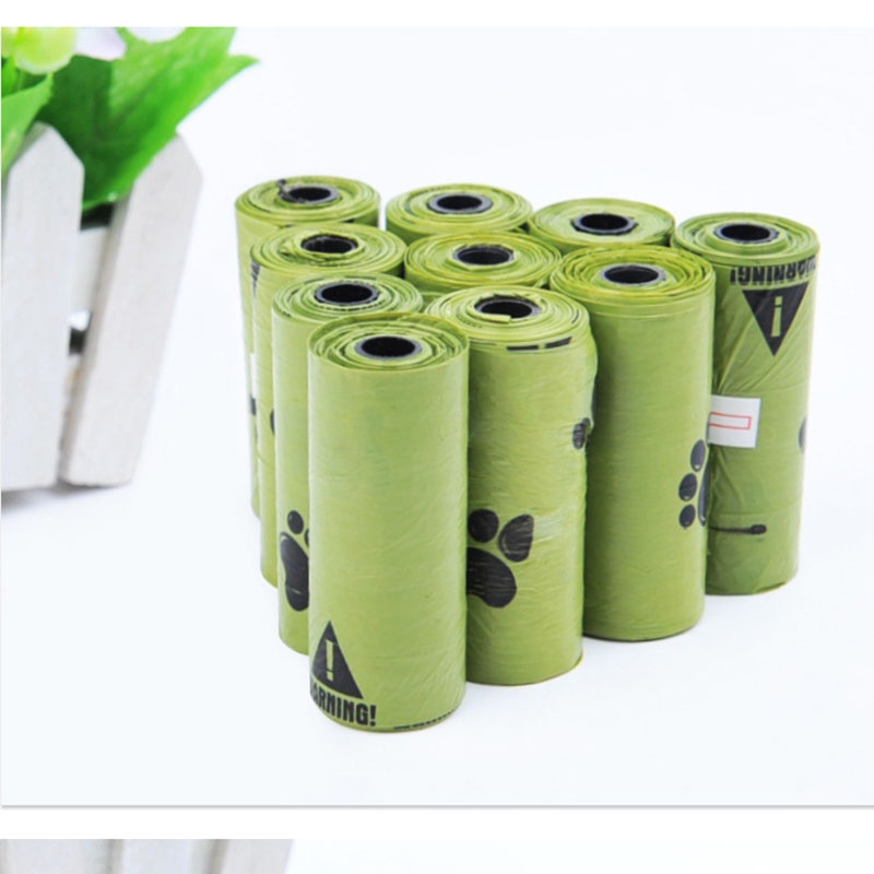 Cuộn Túi Đựng Rác Vệ Sinh Cho Thú Cưng Màu Xanh Lá Cây Dày Dặn Có Thể Phân Hủy Sinh Học
