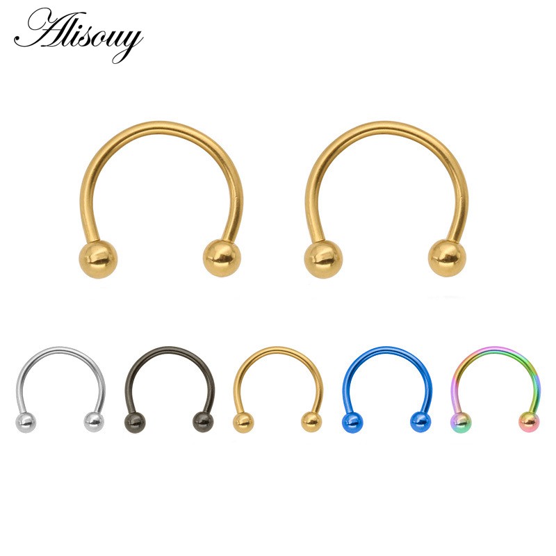 Alisouy 1 Khuyên Mũi Bằng Thép Không Gỉ Cá Tính