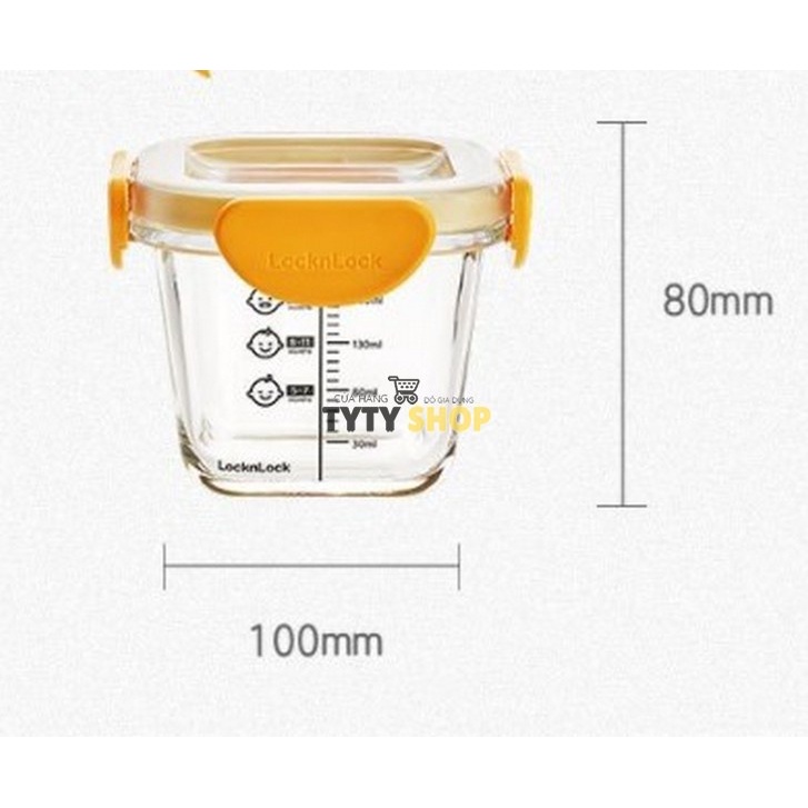 Hộp thủy tinh chia vạch Lock&Lock LLG161 LLG510 260ml  đựng thức ăn cho bé theo từng tháng tuổi