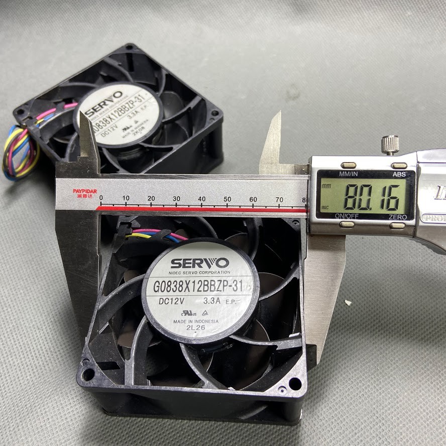 Quạt Tản Nhiệt Servo 8 cm x 3.8cm-- 12V -- 3.3A. G0838X12BBZP-31 .Chủng tăng áp, gió cực mạnh
