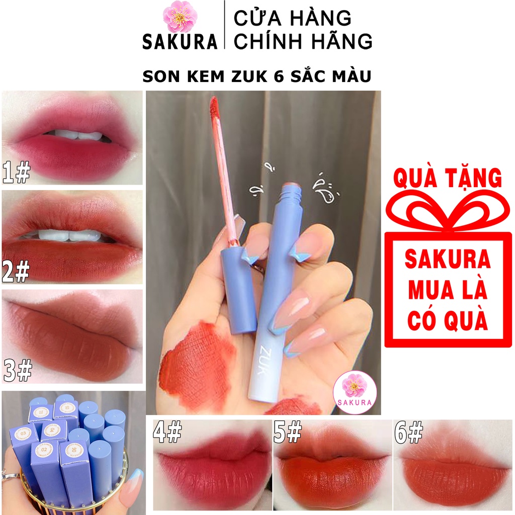 Son kem lì tint môi zuk vỏ gradient xinh xắn dưỡng ẩm nhung mịn lâu trôi cao cấp nội địa trung SAKURA