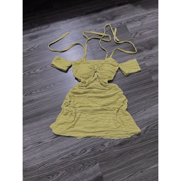 Đầm body đầm thun xốp trễ vai cột dây dịu dàng nữ tính dự tiệc (Giá sỉ)