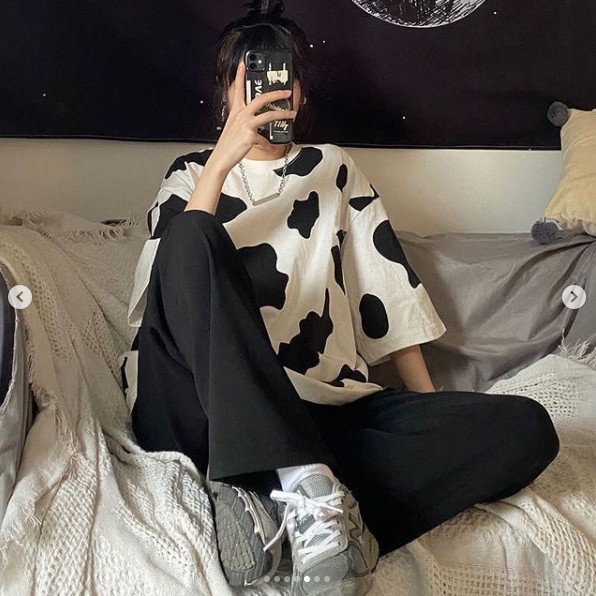 Áo Phông Nam Nữ Họa Tiết Bò Sữa Dáng Rộng 🦋 Áo Thun Freesize Unisex Cá Tính G185