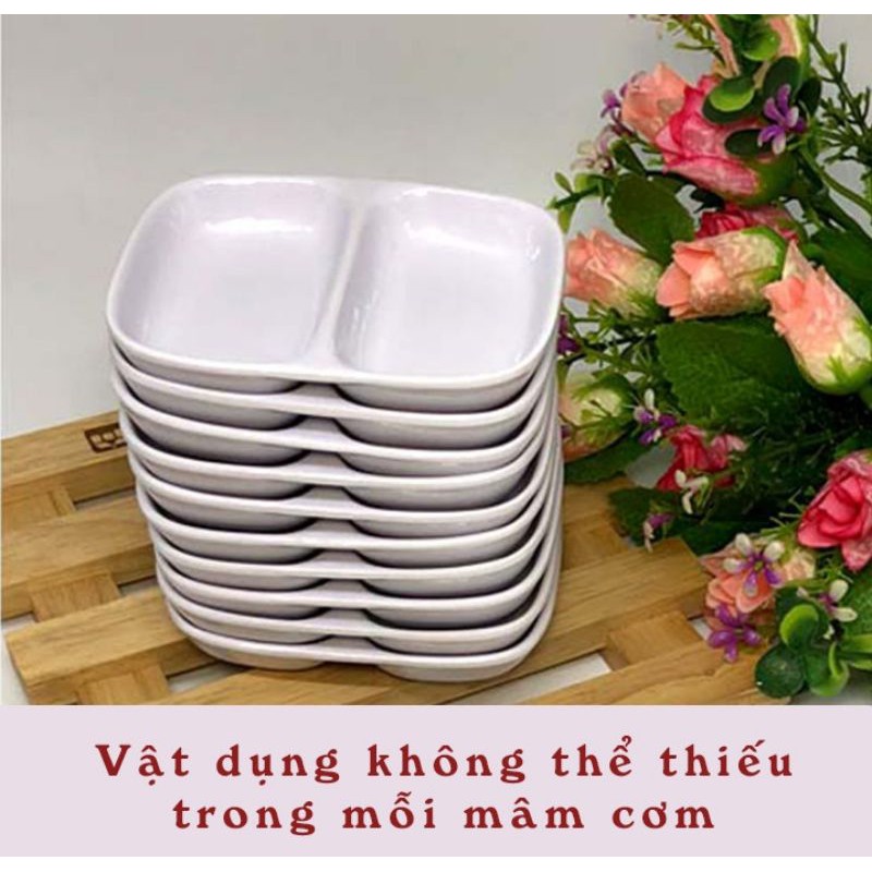 Đĩa chấm phíp 2 ngăn nhựa Việt Nhật