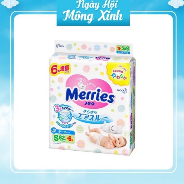 Bỉm MERRIES NỘI ĐỊA dán /quần NB96 S88 M68 L58