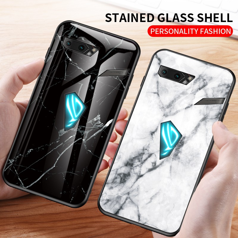 Ốp Điện Thoại Kính Cường Lực Cứng Họa Tiết Cẩm Thạch Cho ASUS ROG Phone II 3 5 Pro ASUS ROG 5 Ultimate Phone 3S ZS660kl ZS661KS