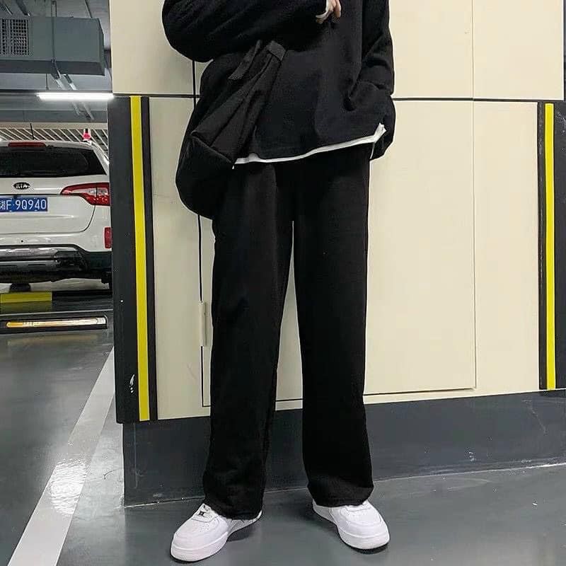 Quần Thun Ống Rộng Nam Màu Đen Và Xám Phong Cách Trẻ Trung Năng Động - MAYLANSTORE | BigBuy360 - bigbuy360.vn