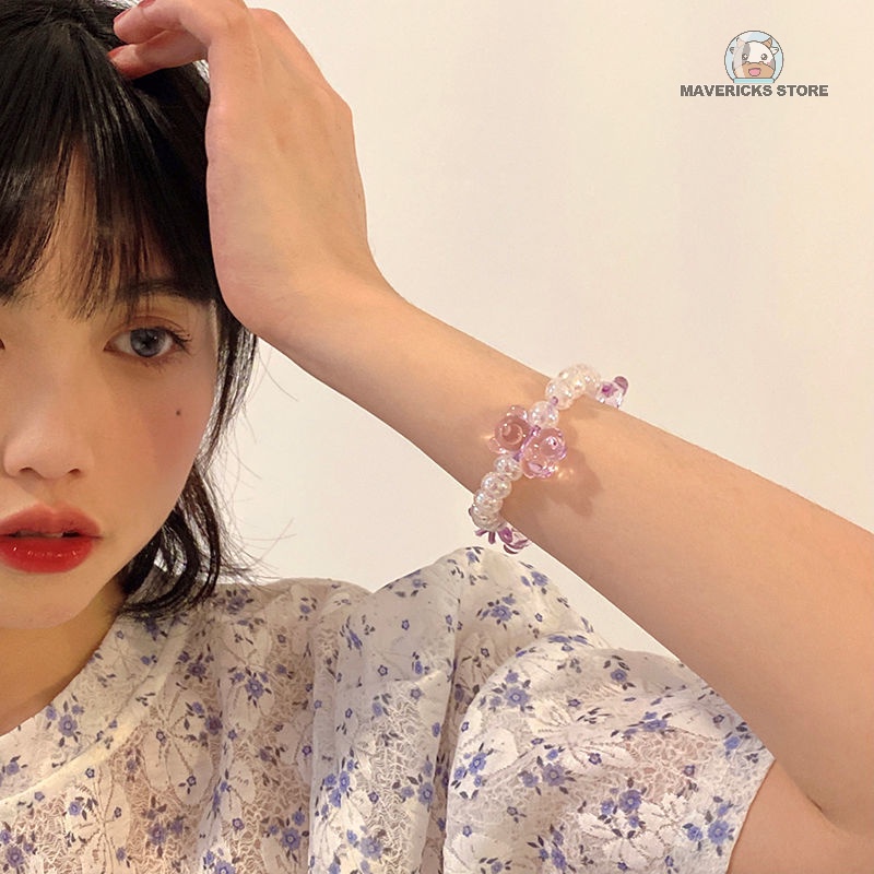 Dễ Thương Bộ Dây Buộc Tóc + Vòng Đeo Tay Hình Gấu Màu Kẹo Xinh Xắn Cho Nữ