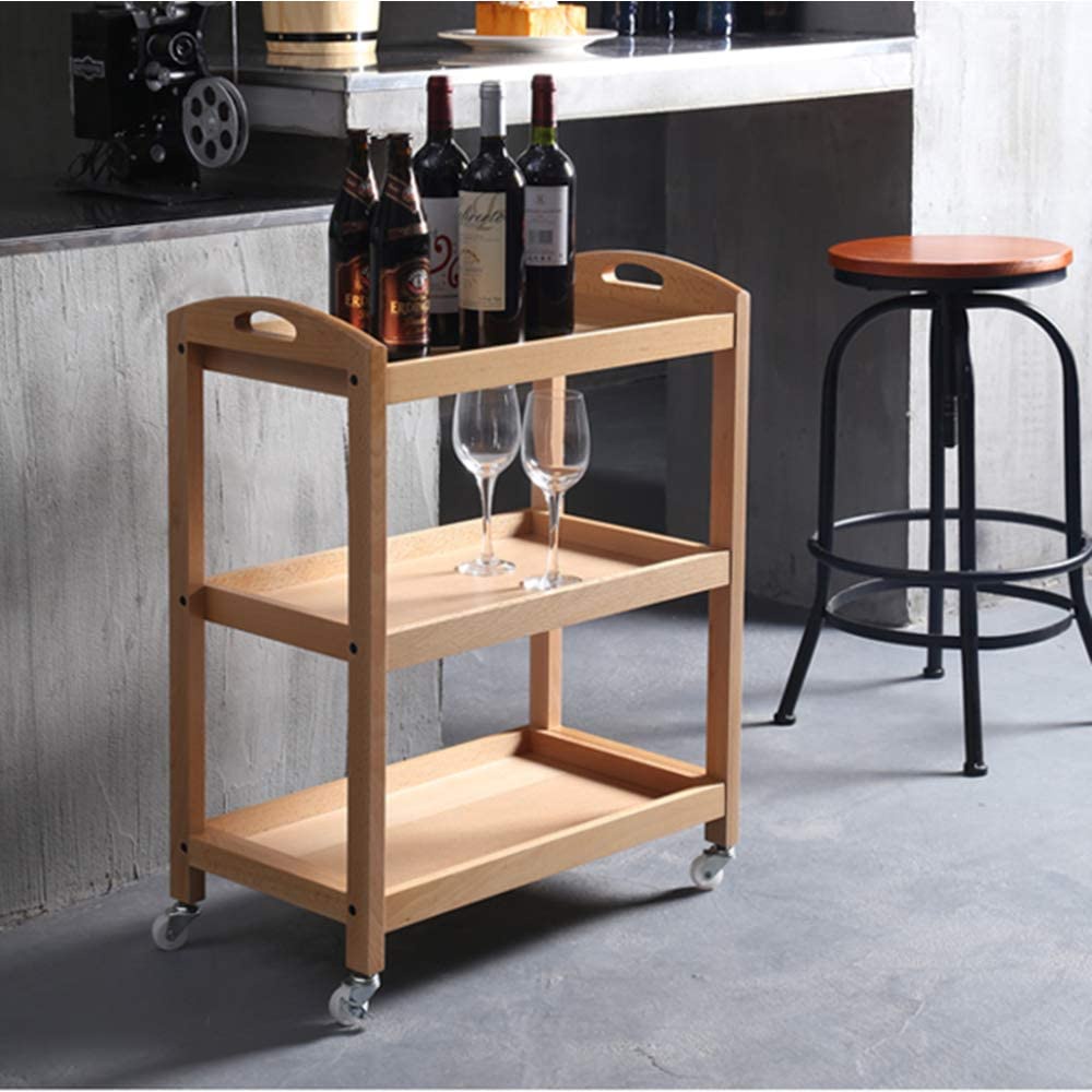 Kệ Gỗ Đa Năng Có Bánh Xe - Kệ Khay Decor Trang Trí Nhà Cửa