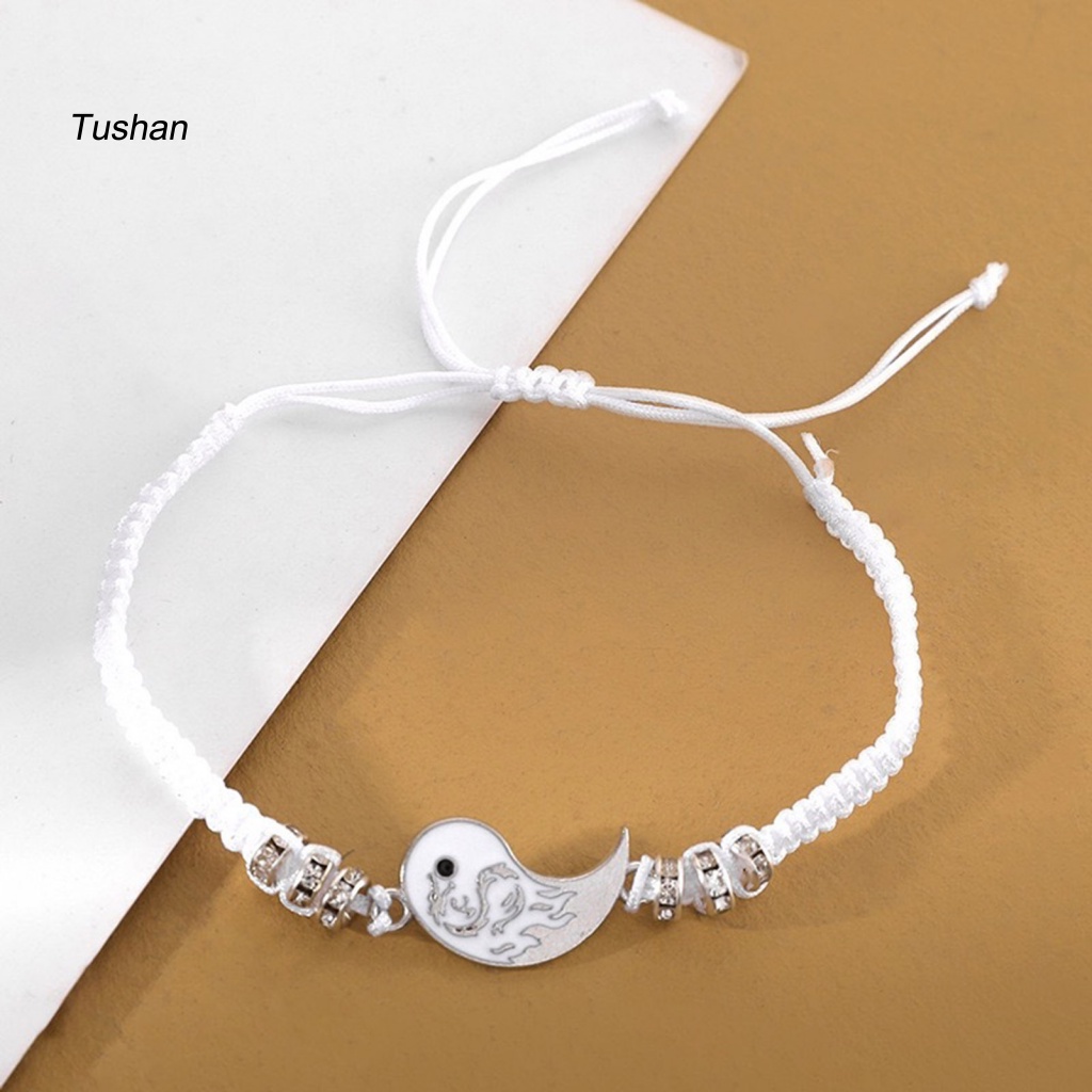 [Ts] Vòng Đeo Tay Cặp Đôi Bện Họa Tiết Vintage Phù Hợp Cho Ngày Valentine