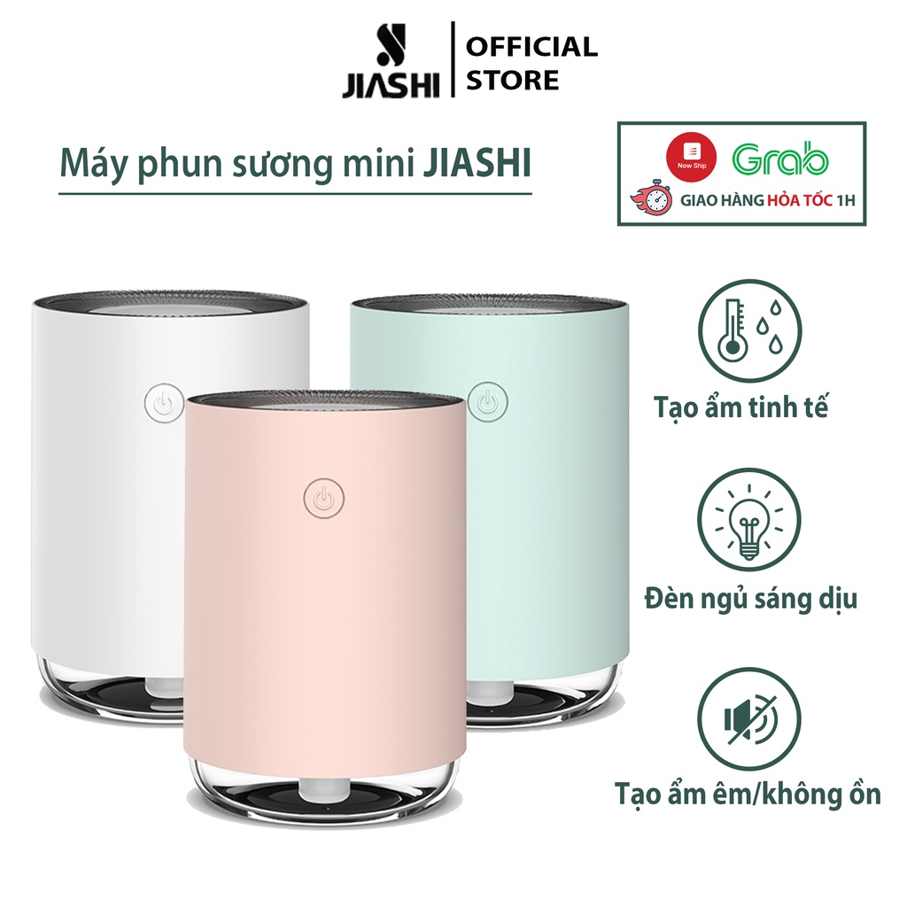 Máy phun sương mini Jiashi tạo độ ẩm xông tinh dầu có đèn LED 3 màu - MPS02