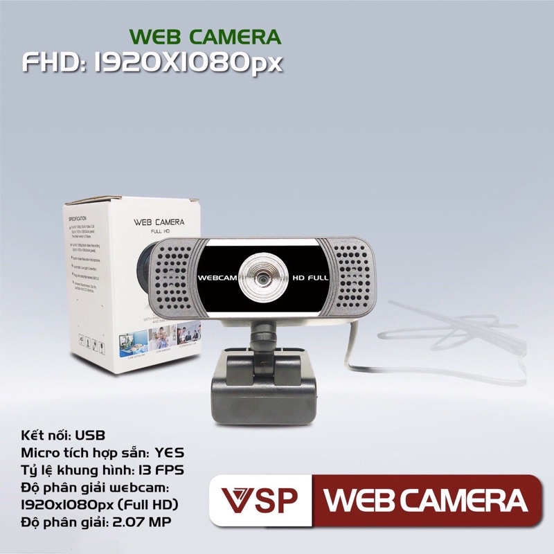 Webcam kẹp 1080P Tự Động Lấy Nét Có Micro, Camera Xoay, Dành Cho Học Online, Công Việc Gọi Video Phát Sóng Trực Tiếp