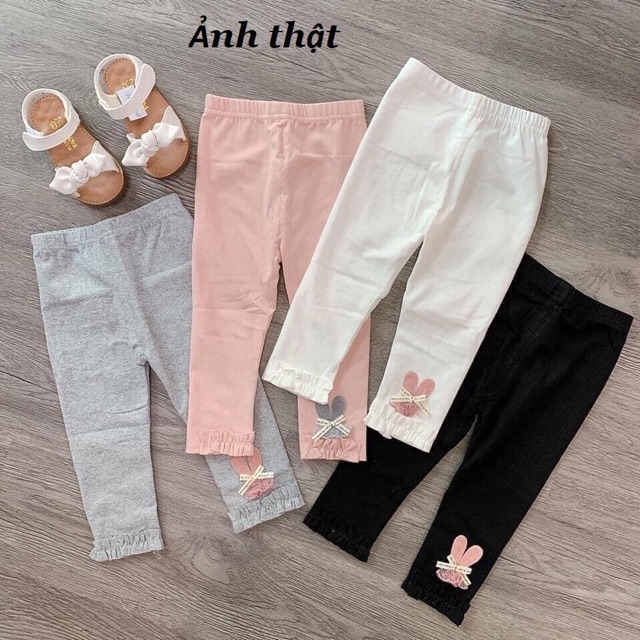 Quần legging lơ thỏ cho bé gái size 21-32kg