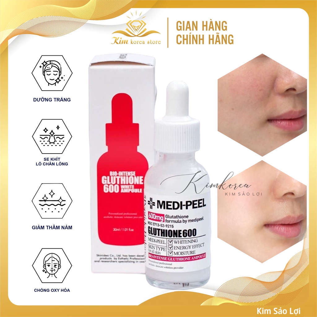 Serum dưỡng trắng da căng bóng giảm thâm nám se khít lỗ chân lông Medipeel glutathione 600 SR01