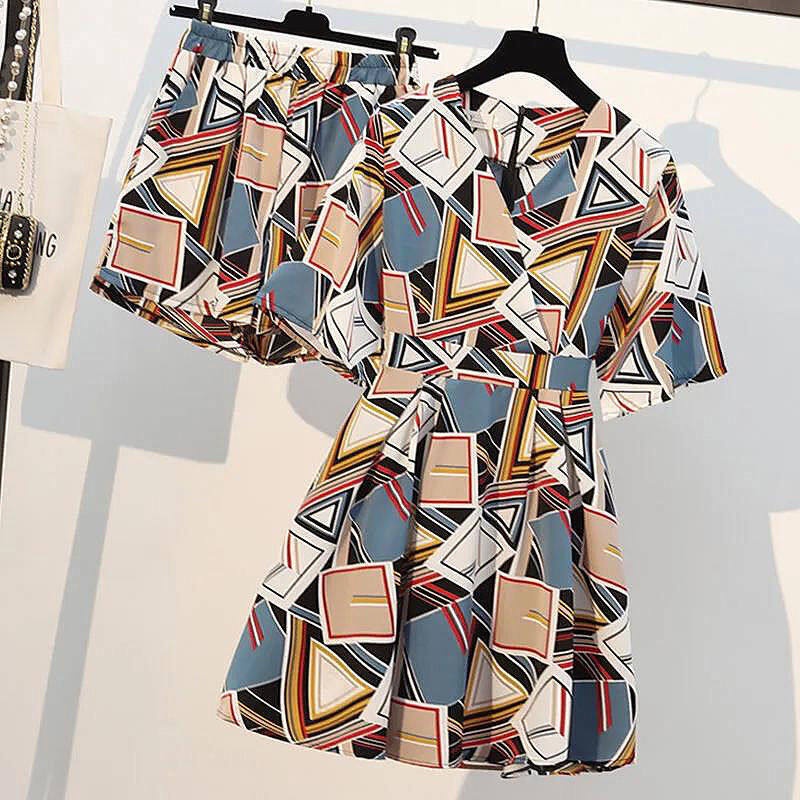 Set Đầm Ngắn + Quần Short Vải Chiffon Thời Trang Mùa Hè Hàng Mới 2022
