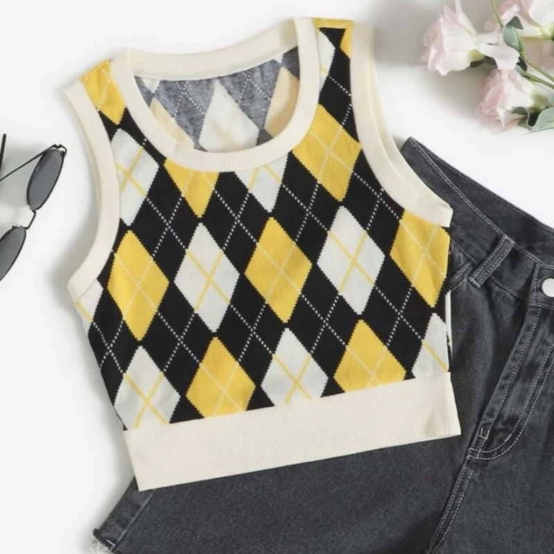 ( có sẵn) ÁO GILE KẺ CARO CROPTOP NỮ TRENDY PHONG CÁCH HỌC ĐƯỜNG HÀN QUỐC ULLZANG GIÁ RẺ XINH CHẤT LƯỢNG