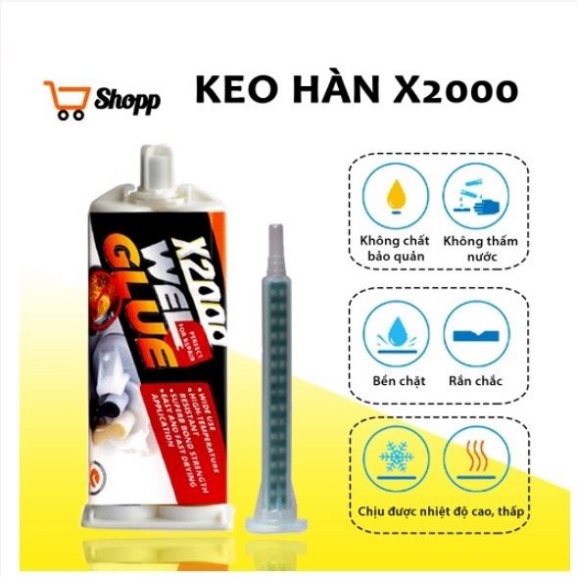 Keo hàn gắn sắt, thép, kim loại X2000 đa năng siêu dính thế hệ mới chịu nhiệt độ cao