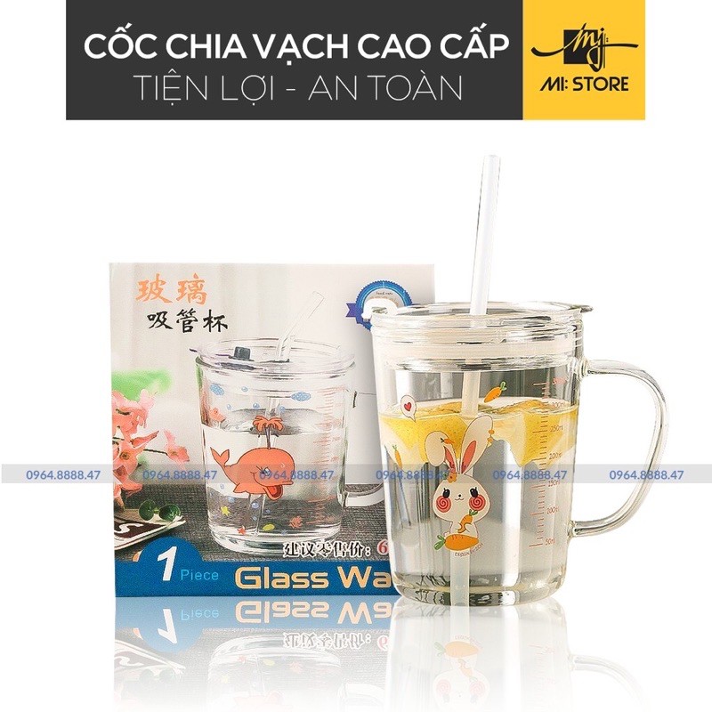 ly thủy tinh chia vạch - cốc pha sữa