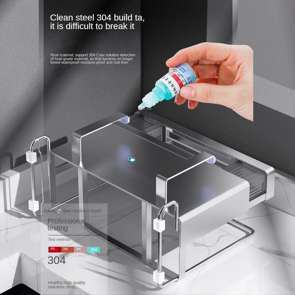 Giá để dao nhà bếp Inox 304 cao cấp Kệ để dao thớt đa năng，Giá để dao thớt Treo tường Xinkunlong