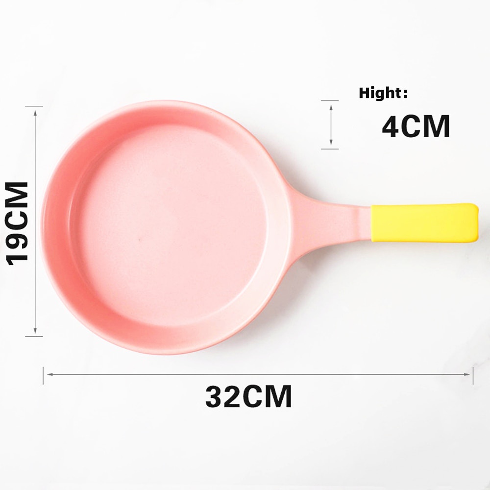 Ceramic Frying Pan Applicable to Open Fire Stove Only with Extended Handle and Glaze Smooth Surface | BigBuy360 - bigbuy360.vn