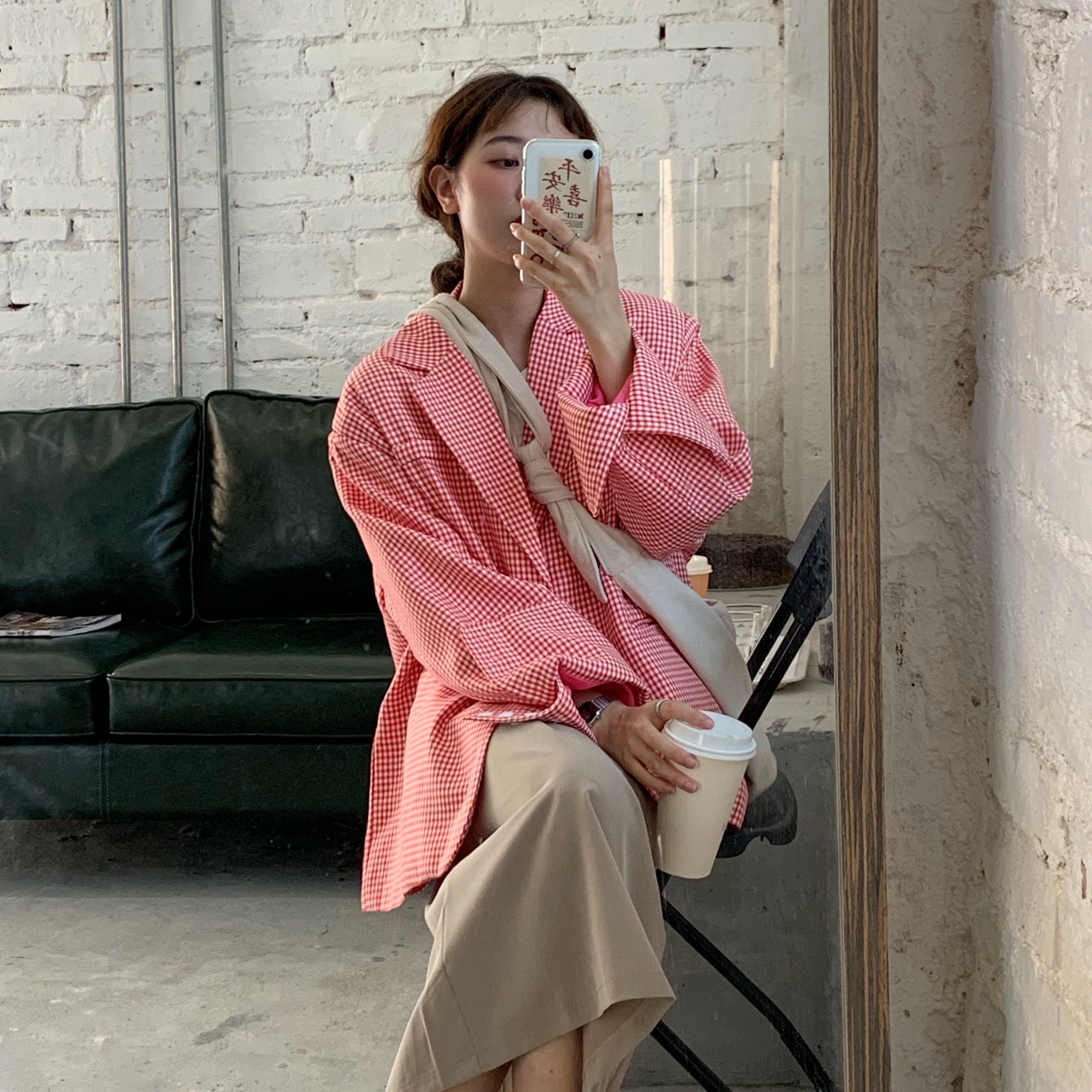 Set Áo Khoác Blazer + Chân Váy Chữ A Kẻ Sọc Ca Rô Thời Trang 40839 | BigBuy360 - bigbuy360.vn