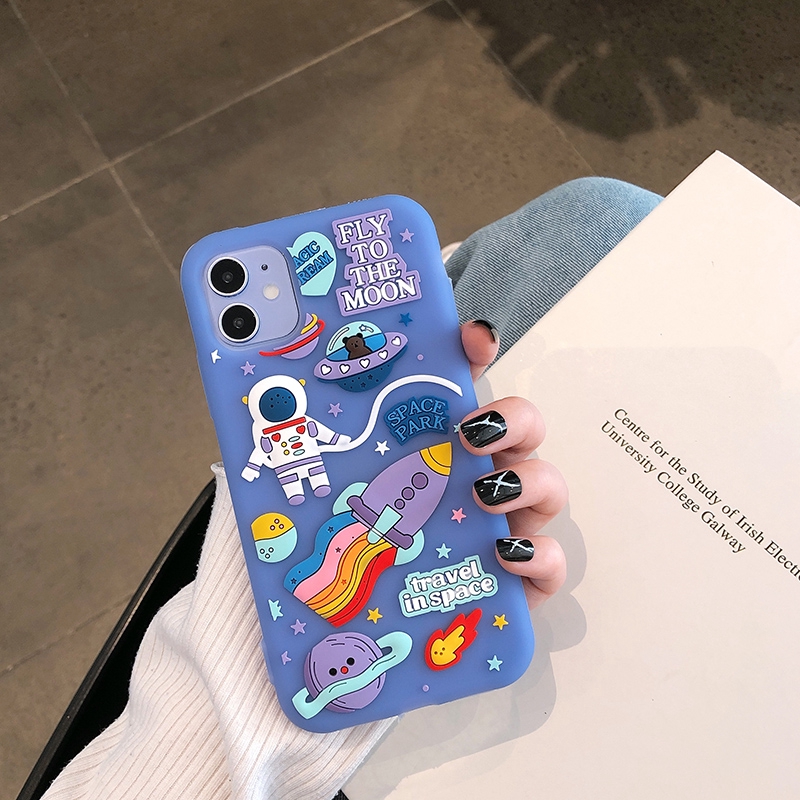 Hoạt Hình Ốp Điện Thoại Silicon Mềm Hình Phi Hành Gia Không Gian Ba Chiều Cho Iphone 6 6s 7 8 Plus Xs Max Xr 11 Pro Max Se2020 | BigBuy360 - bigbuy360.vn