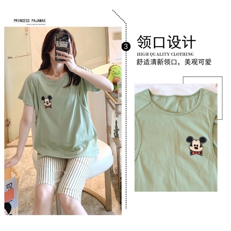 Đồ bộ bầu mặc lửng mặc nhà thoải mái hàng quảng châu