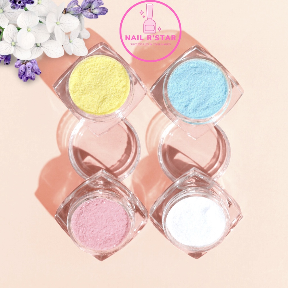 Set 12 hũ nhũ cát mịn - nhũ cát rắc 12 màu đẹp trang trí móng tay sang chảnh NAIL R’STAR