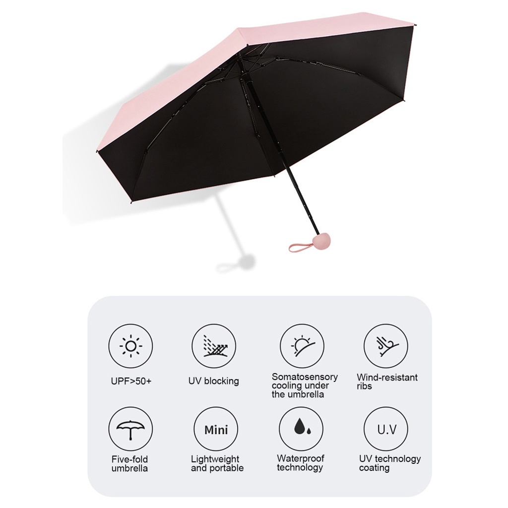 Dù Che Nắng Chống Tia UV / Chống Thấm Nước Siêu Nhẹ 50% 6k Upf50 + Gấp Gọn Tiện Dụng