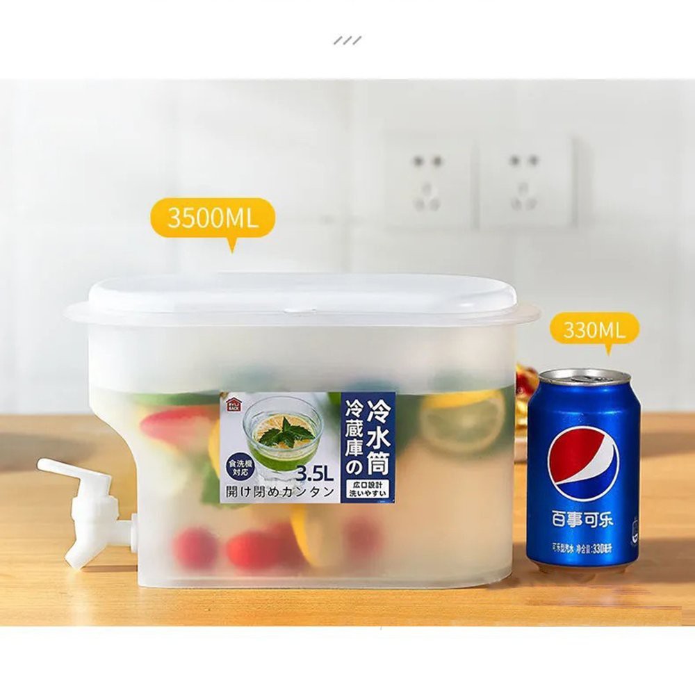 (Giá giới thiệu) Bình đựng nước có vòi 3.5L để tủ lạnh cao cấp, Bình nước đựng nước Detox pha trà có vòi rót tiện dụng