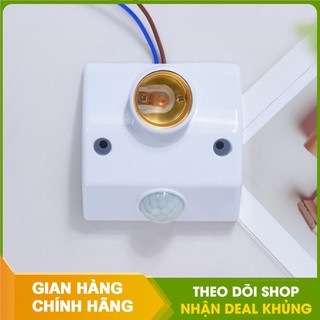 Đui đèn liền phích cắm E27 cảm biến hồng ngoại có người tự động sáng
